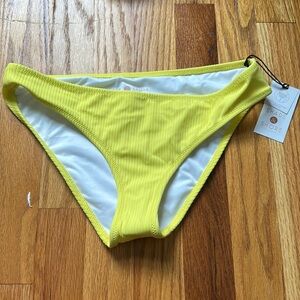 Yellow Ribbed Bikini Bottoms